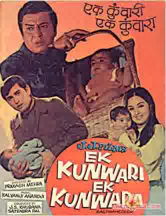 Poster of Ek+Kunwari+Ek+Kunwara+(1973)+-+(Hindi+Film)